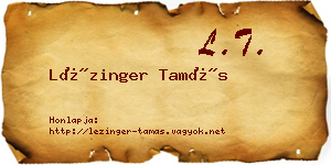 Lézinger Tamás névjegykártya